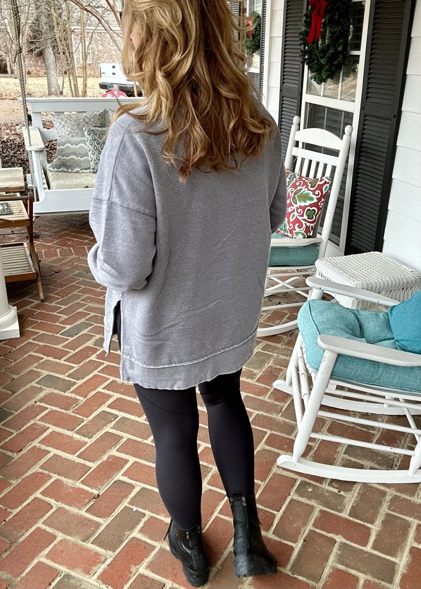 Royce La Jolla Vintage Washed Fleece - Gray - Jimberly's Boutique