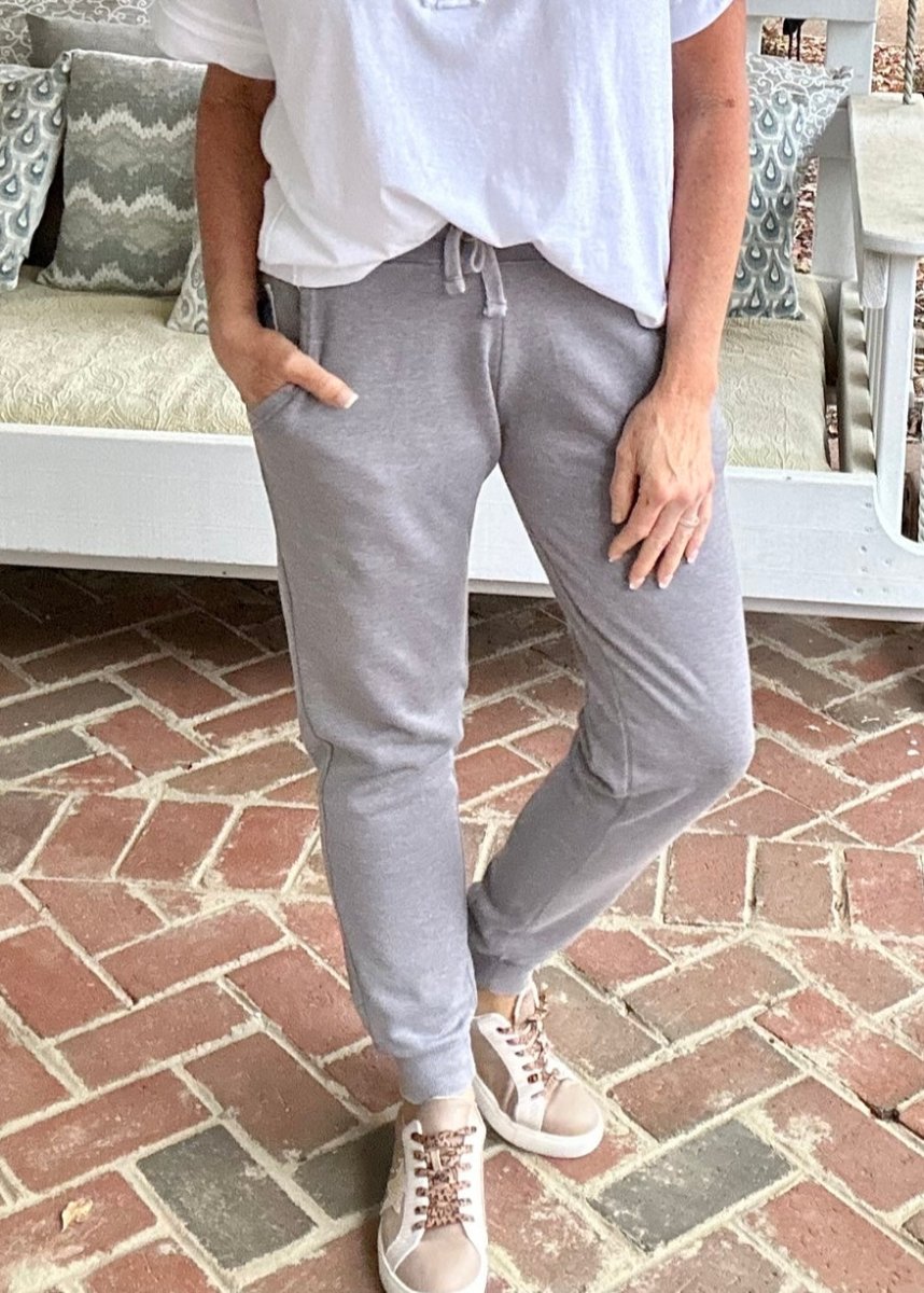 Royce | Vintage Burnout Fleece Joggers | Grey - royce Joggers - Jimberly's Boutique