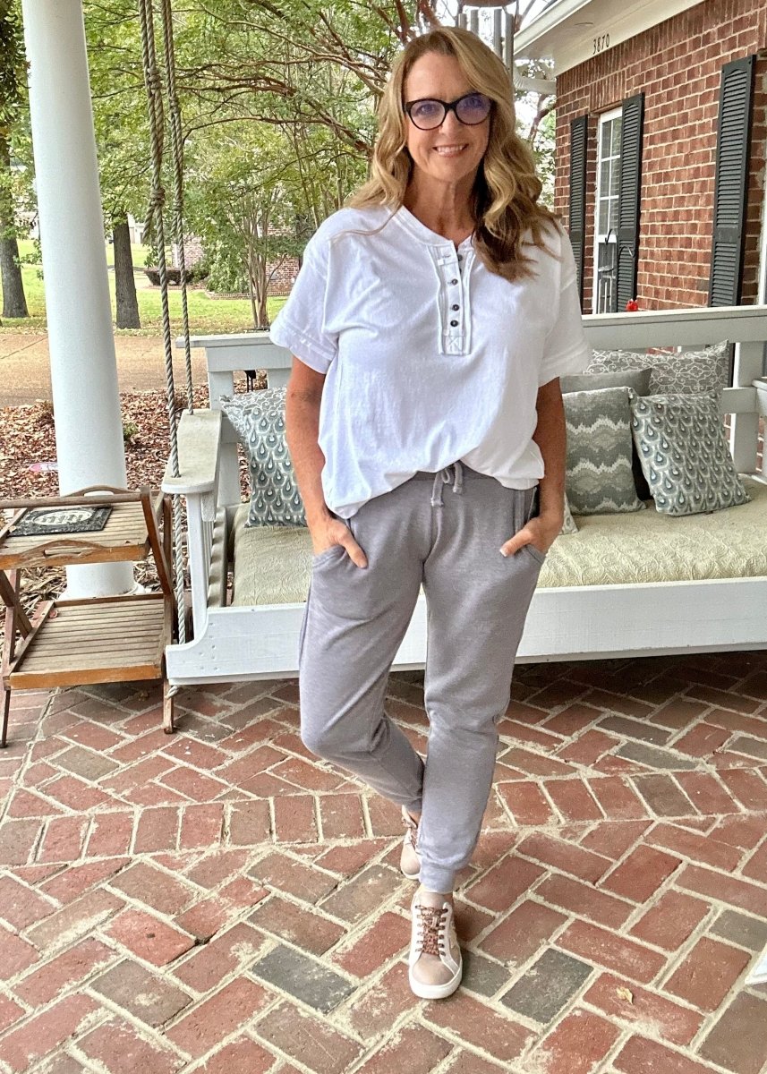 Royce | Vintage Burnout Fleece Joggers | Grey - royce Joggers - Jimberly's Boutique