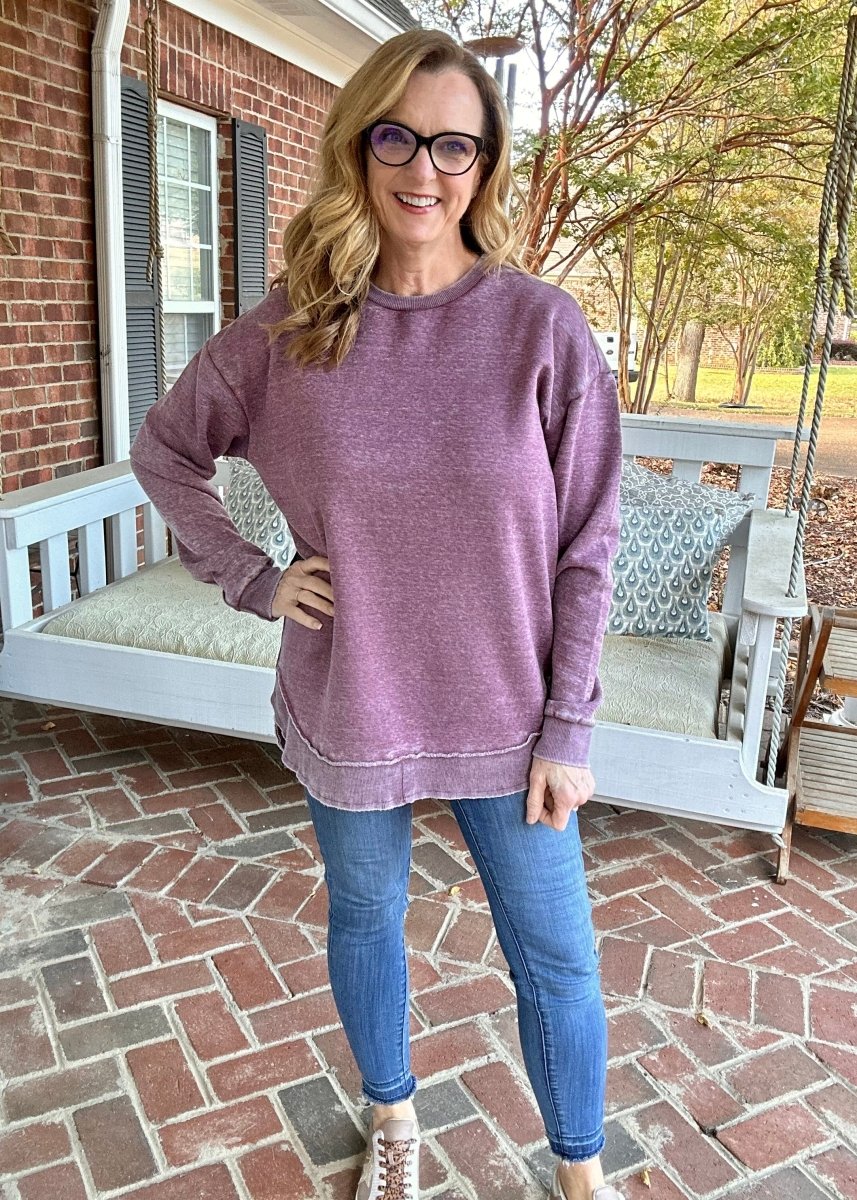 Royce Vintage Poncho Fleece - Maroon - Jimberly's Boutique