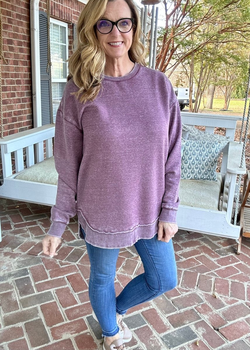 Royce Vintage Poncho Fleece - Maroon - Jimberly's Boutique
