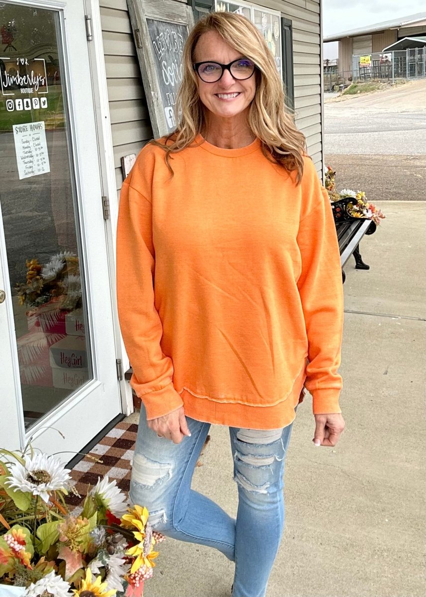 Royce Vintage Poncho Fleece - Orange - Royce Sweatshirt - Jimberly's Boutique