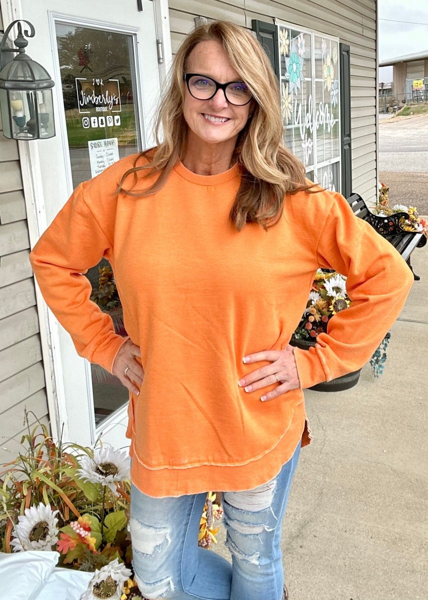 Royce Vintage Poncho Fleece - Orange - Royce Sweatshirt - Jimberly's Boutique