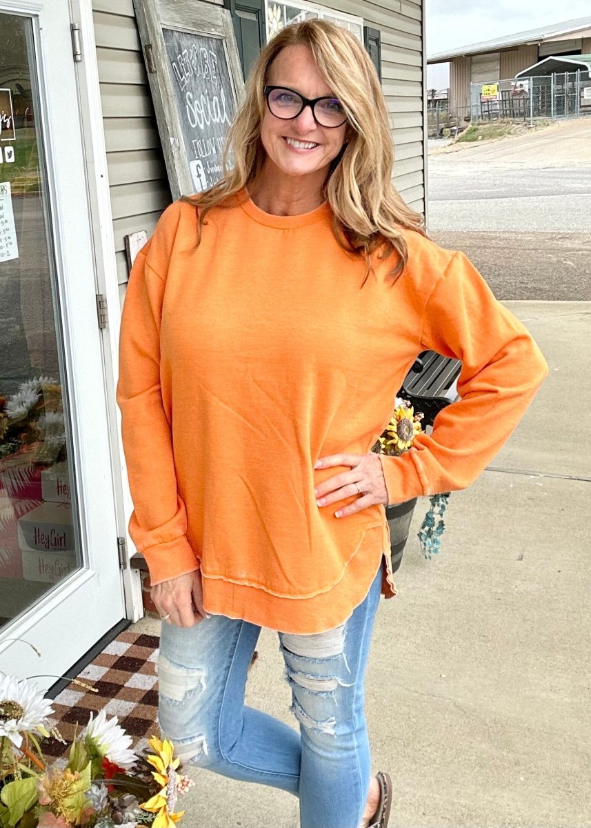 Royce Vintage Poncho Fleece - Orange - Royce Sweatshirt - Jimberly's Boutique