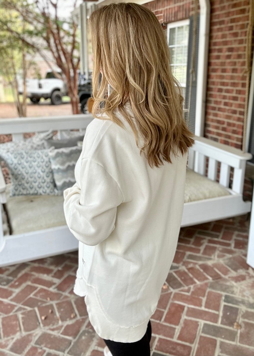 Royce | West Hall | Ivory | Vintage Washed | Poncho Fleece | Olive Branch | MS - Royce Pullover - Jimberly's Boutique