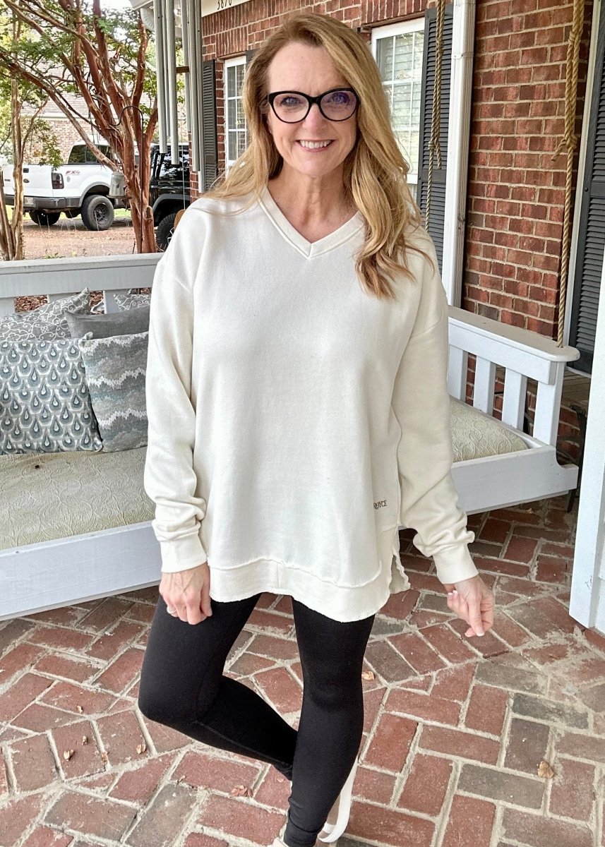 Royce | West Hall | Ivory | Vintage Washed | Poncho Fleece | Olive Branch | MS - Royce Pullover - Jimberly's Boutique