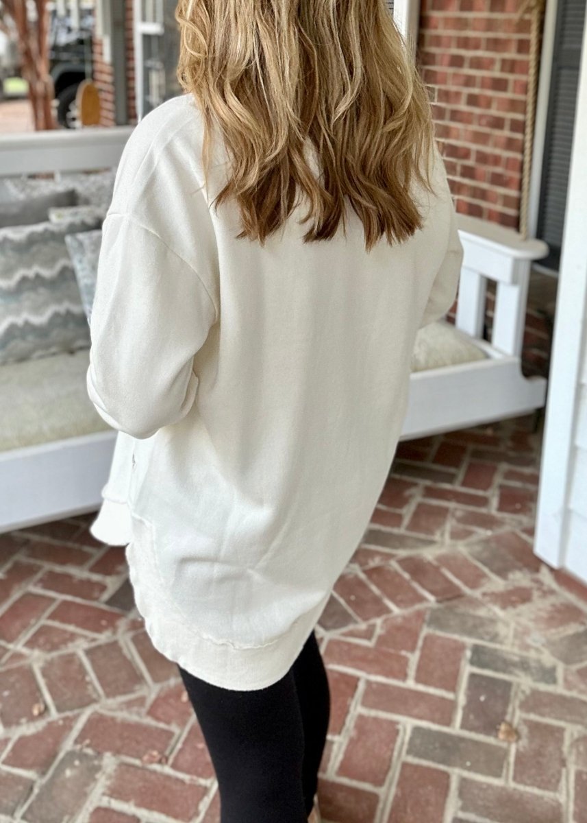 Royce | West Hall | Ivory | Vintage Washed | Poncho Fleece | Olive Branch | MS - Royce Pullover - Jimberly's Boutique
