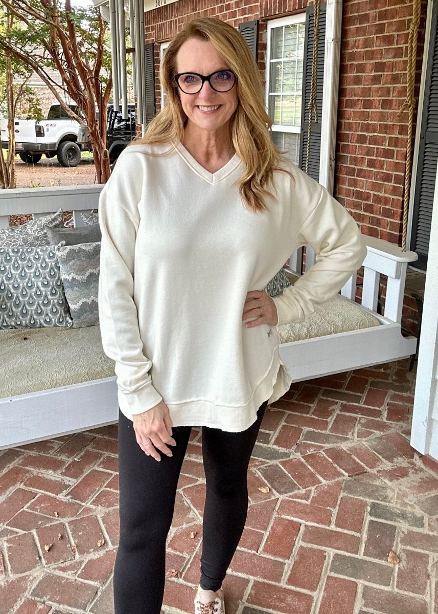 Royce | West Hall | Ivory | Vintage Washed | Poncho Fleece | Olive Branch | MS - Royce Pullover - Jimberly's Boutique