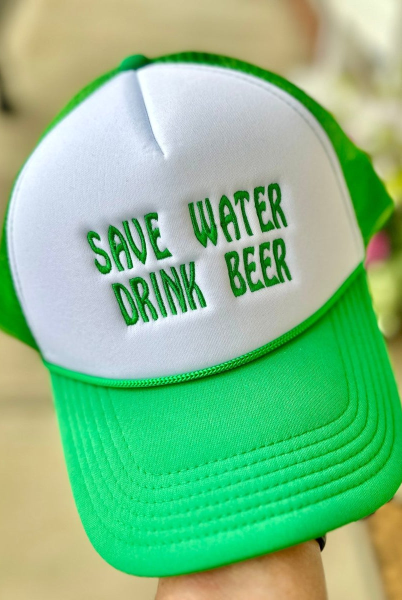 Save Water Drink Beer Trucker Cap Hat - Trucker Cap -Jimberly's Boutique-Olive Branch-Mississippi