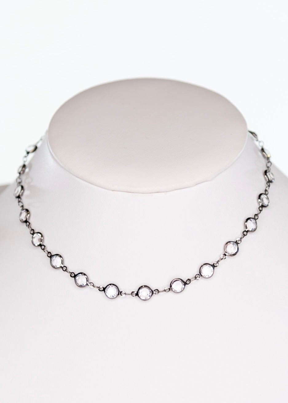 Sawyer Choker - Clear/Hematite - necklace - Jimberly's Boutique