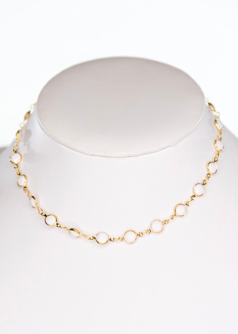 Sawyer Choker - White/Gold - necklace - Jimberly's Boutique