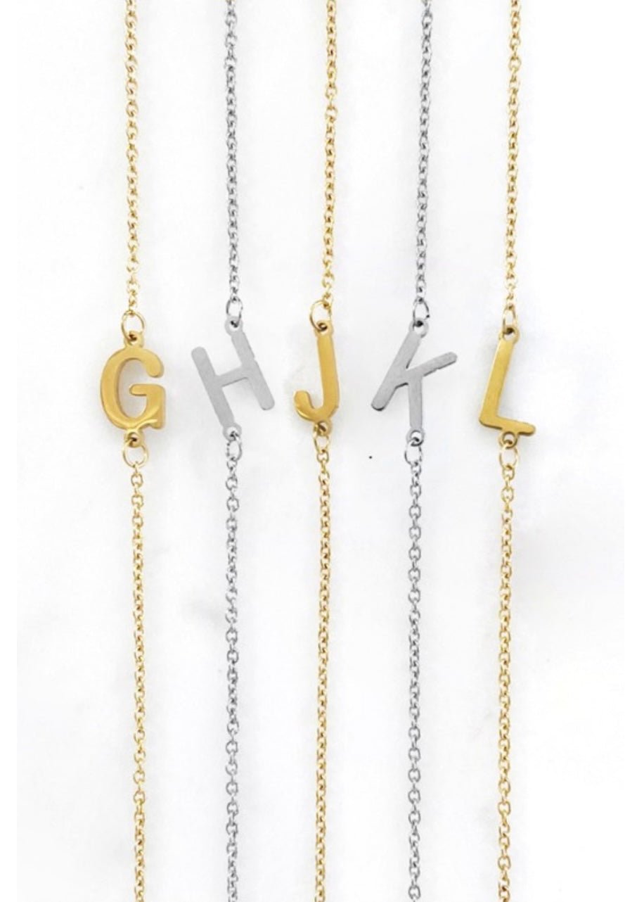 Sideways Initial Necklace - Jimberly's Boutique