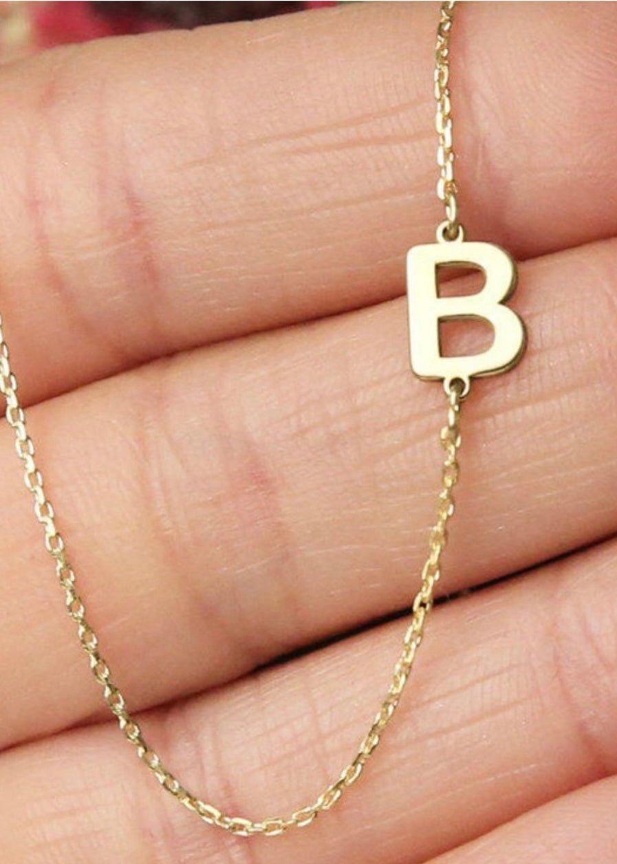 Sideways Initial Necklace - -Jimberly's Boutique-Olive Branch-Mississippi