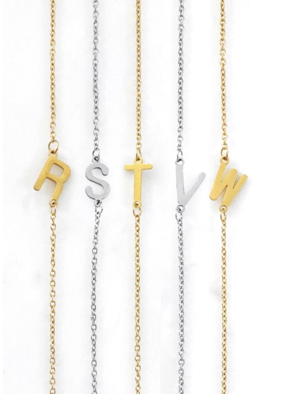 Sideways Initial Necklace - Jimberly's Boutique