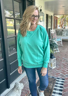 Simple Sutton Sweatshirt - Kelly Green - -Jimberly's Boutique-Olive Branch-Mississippi