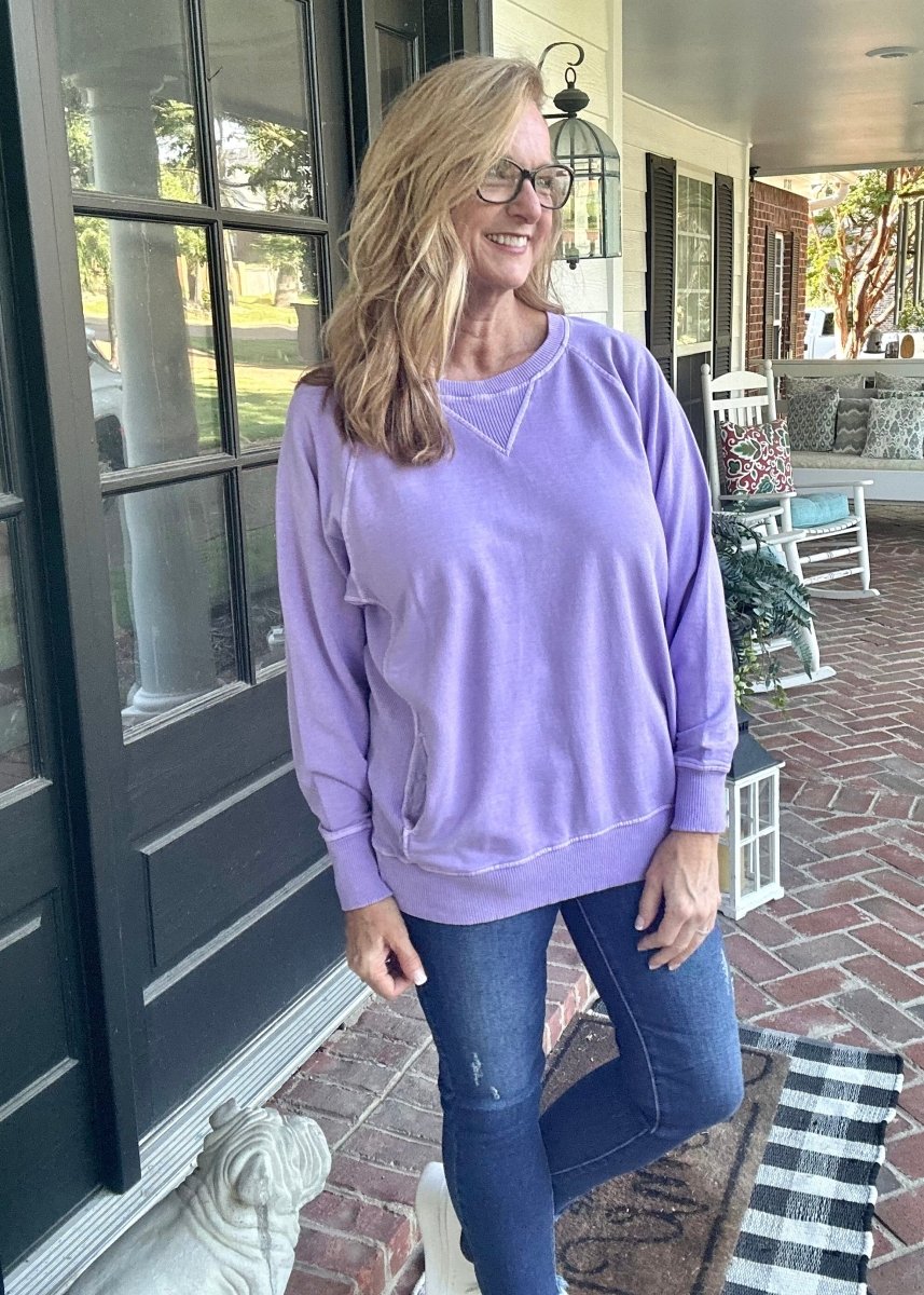 Simple Sutton Sweatshirt - Lavender - -Jimberly's Boutique-Olive Branch-Mississippi