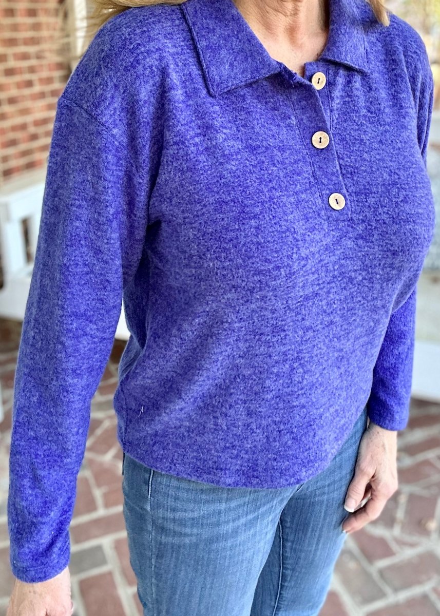 Soft Collared Sweater - Bright Blue - sweater - Jimberly's Boutique