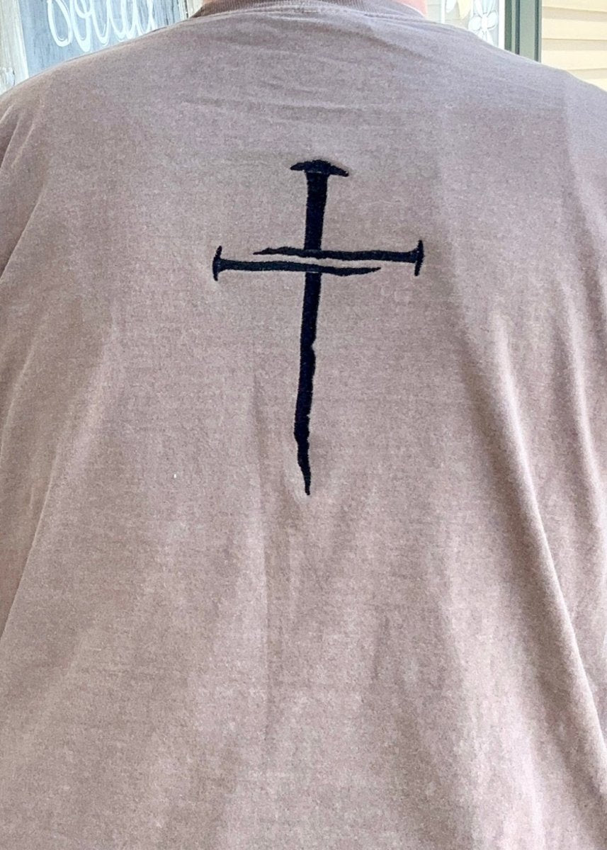 Southern Inspired Apparel | Cross of Nails | Light Brown - Southern Inspired Apparel Long Sleeve - Jimberly's Boutique