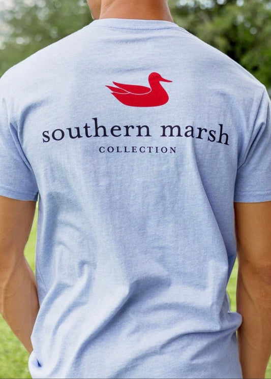 Southern Marsh Authentic Tee - Washed Sky Blue Heather - Jimberly's Boutique