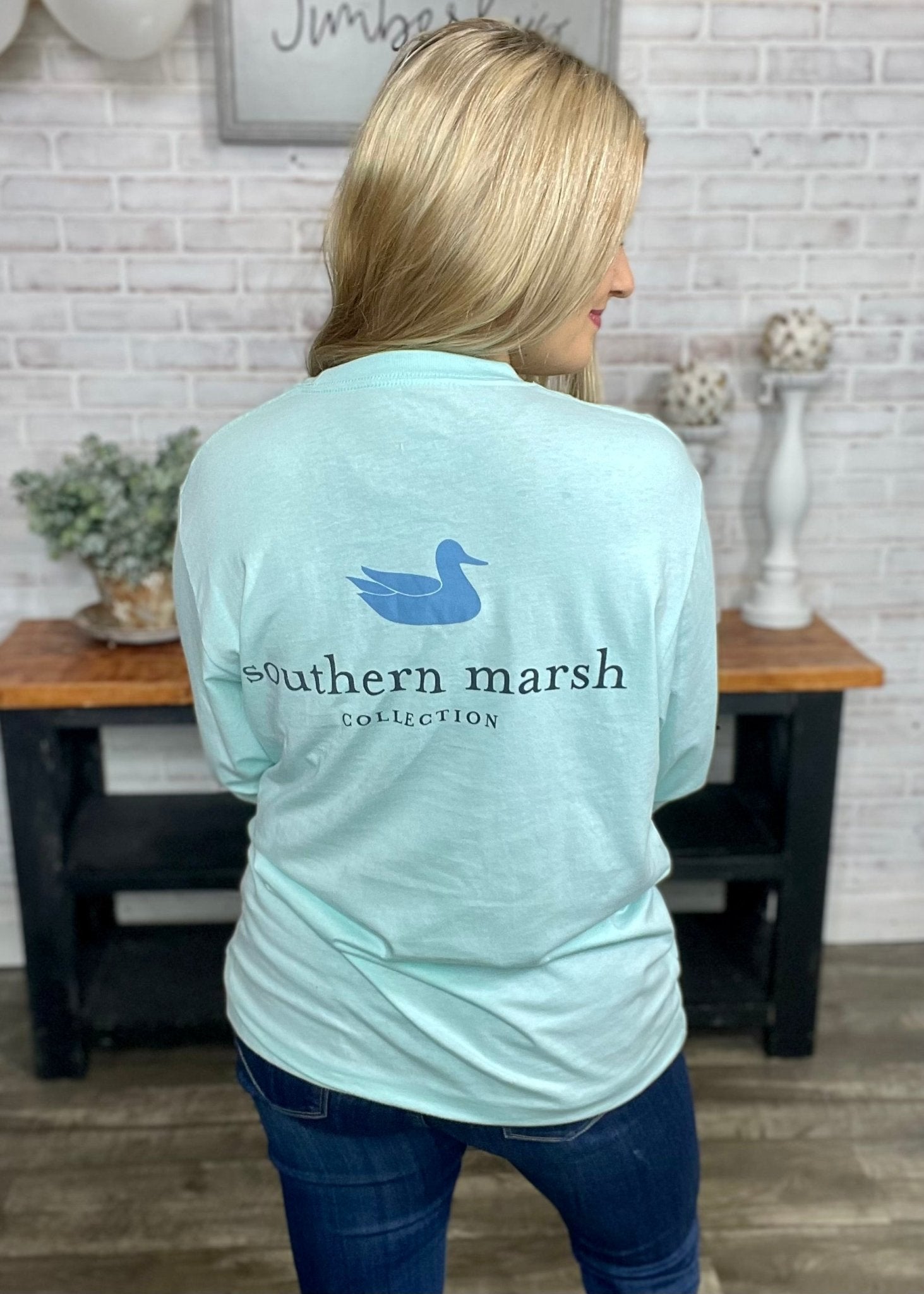 Southern Marsh Authentic Vibrant Tee - Long Sleeve - Ocean Green - Graphic Tee -Jimberly's Boutique-Olive Branch-Mississippi