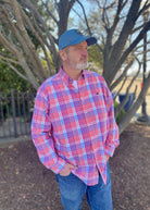 Southern Marsh Bayamon Performance Dress Shirt - Pink & Coral - Southern Marsh Dress Shirt -Jimberly's Boutique-Olive Branch-Mississippi