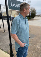 Southern Marsh Bermuda Performance Polo-Chenier Stripe-Slate/Mint - shirt -Jimberly's Boutique-Olive Branch-Mississippi