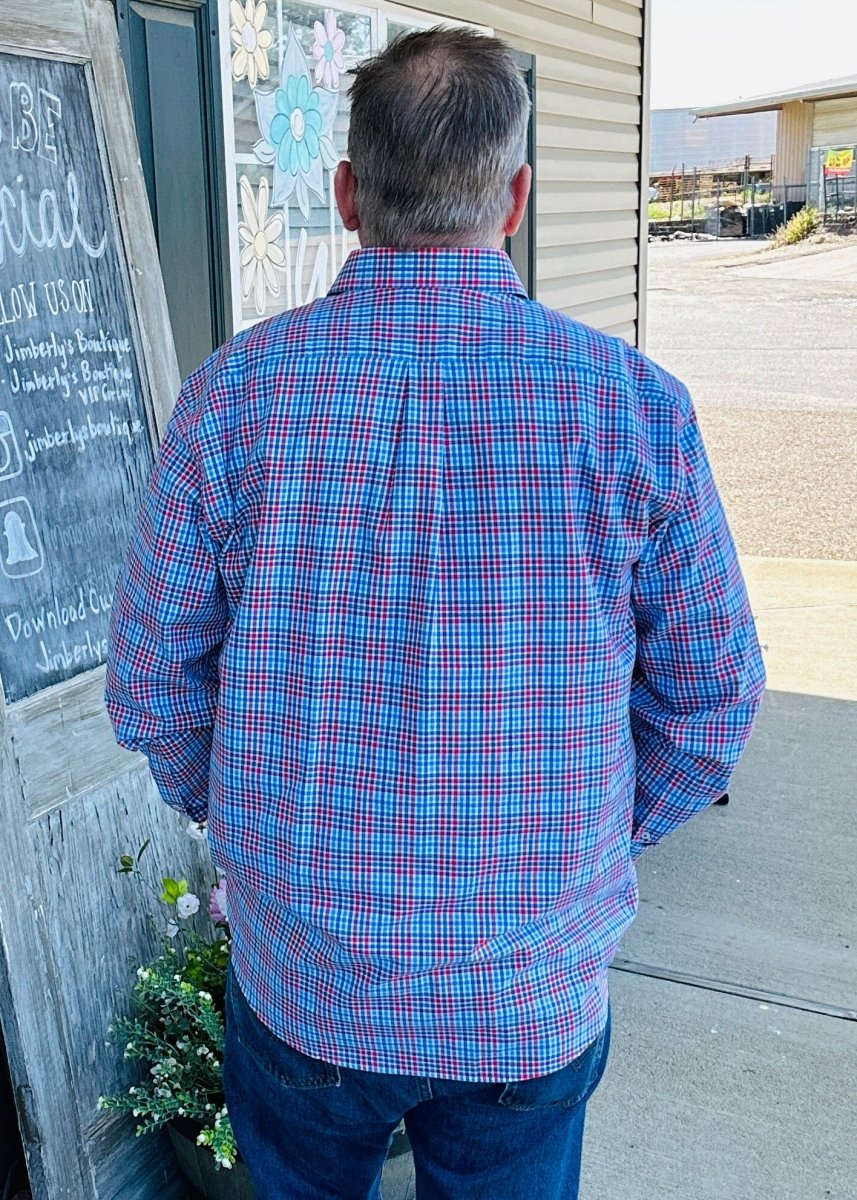 Southern Marsh | Blount Performance Dress Shirt | Navy & Red - Southern Marsh Dress Shirt -Jimberly's Boutique-Olive Branch-Mississippi