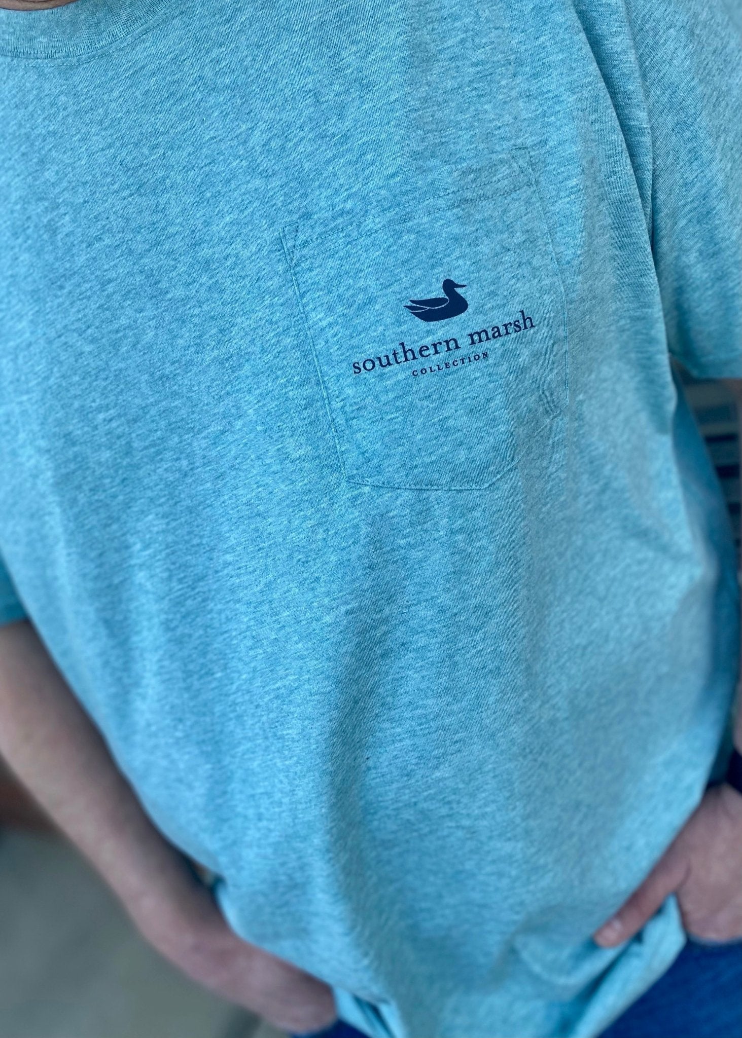 Southern Marsh Branding Collection Tee - Compass - Washed Moss Blue - Jimberly's Boutique