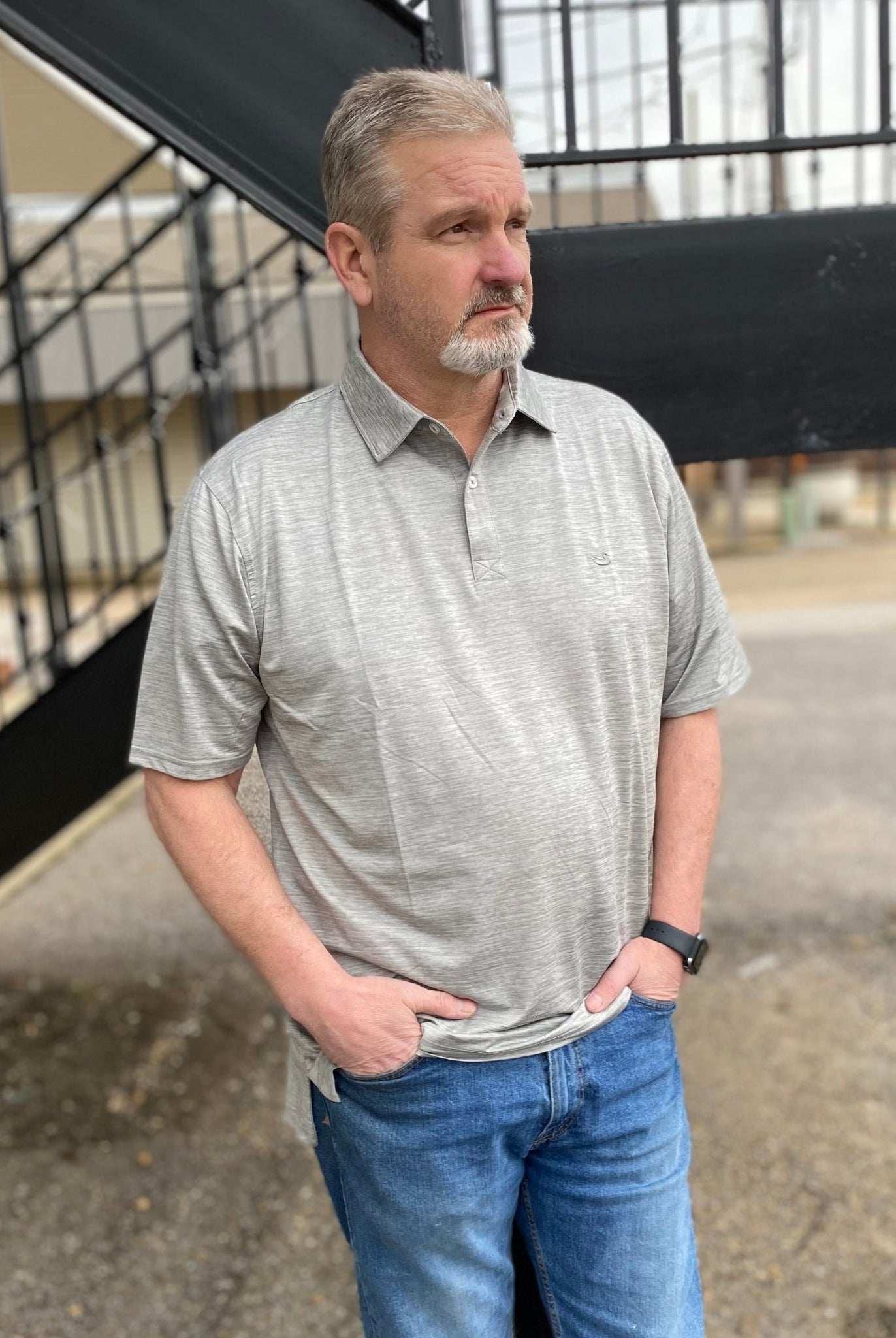 Southern Marsh Havana Striped Performance Polo-Gray/White - shirt -Jimberly's Boutique-Olive Branch-Mississippi