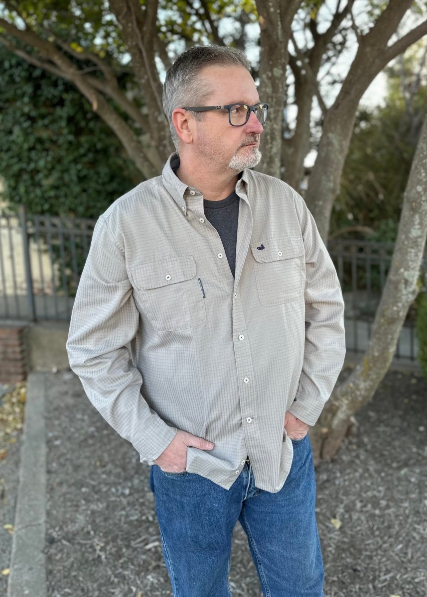 Southern Marsh | Leeward Textured | Grid Shirt | Burnt Taupe - Southern Marsh Button Down -Jimberly's Boutique-Olive Branch-Mississippi