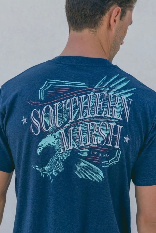 Southern Marsh - Liberty Eagle Tee - Washed Navy - Olive Branch, MS - Southern Marsh Graphic Tee -Jimberly's Boutique-Olive Branch-Mississippi