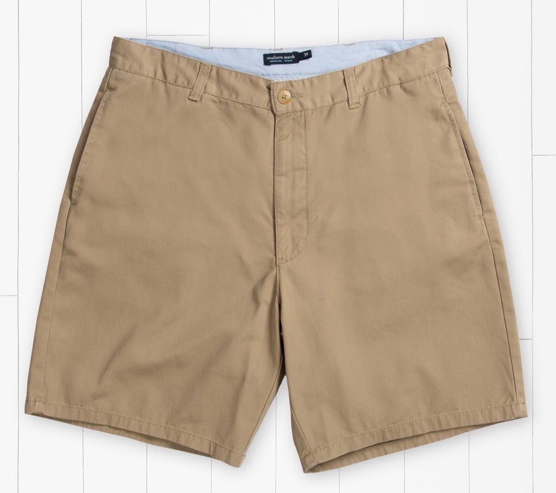 Southern Marsh Men's Regatta Shorts 8” Flat Front-Field Khaki - belt -Jimberly's Boutique-Olive Branch-Mississippi