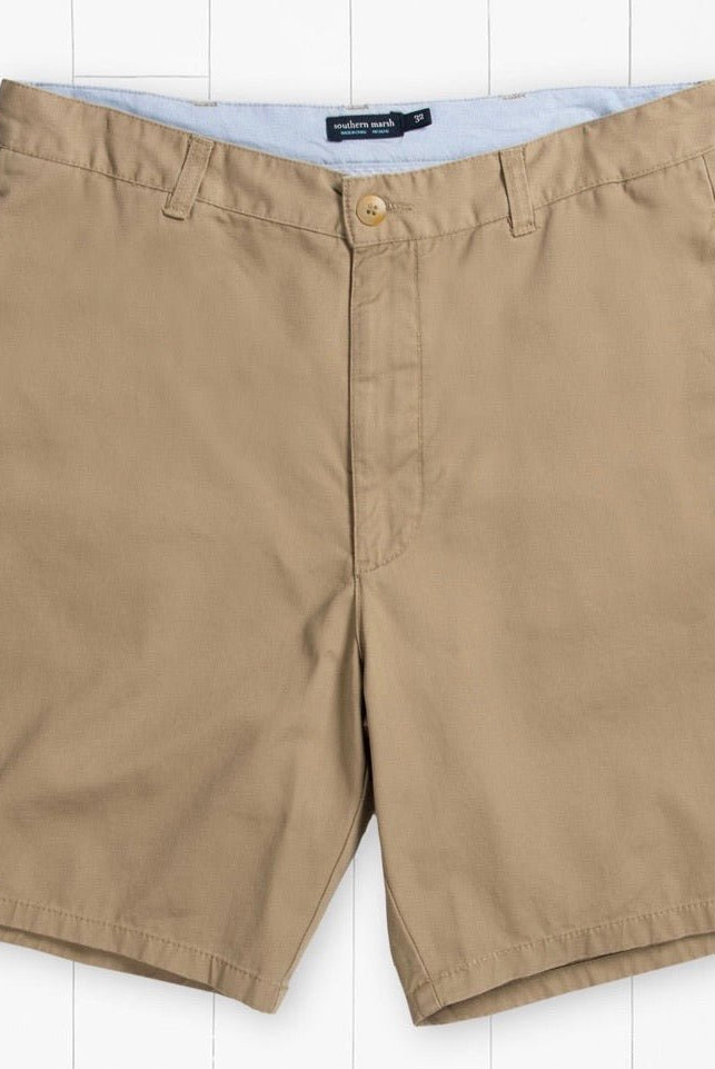 Southern Marsh Men's Regatta Shorts 8” Flat Front-Field Khaki - belt -Jimberly's Boutique-Olive Branch-Mississippi