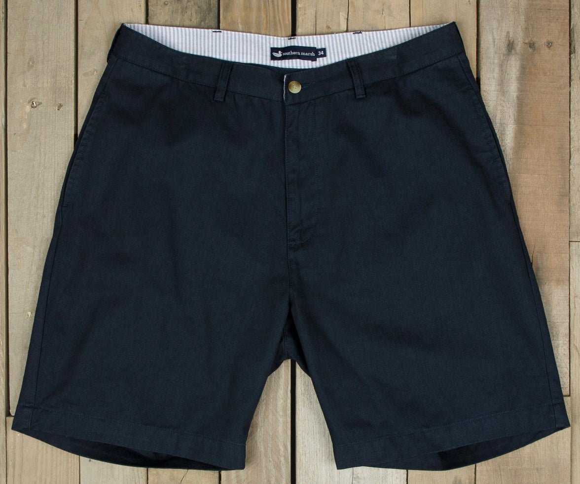Southern Marsh Men's Regatta Shorts 8” Flat Front-Navy - belt -Jimberly's Boutique-Olive Branch-Mississippi