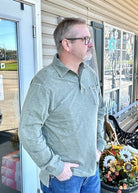 Southern Marsh Slub Polo - Long Sleeve - Sandstone or Washed Blue - Southern Slub Polo -Jimberly's Boutique-Olive Branch-Mississippi