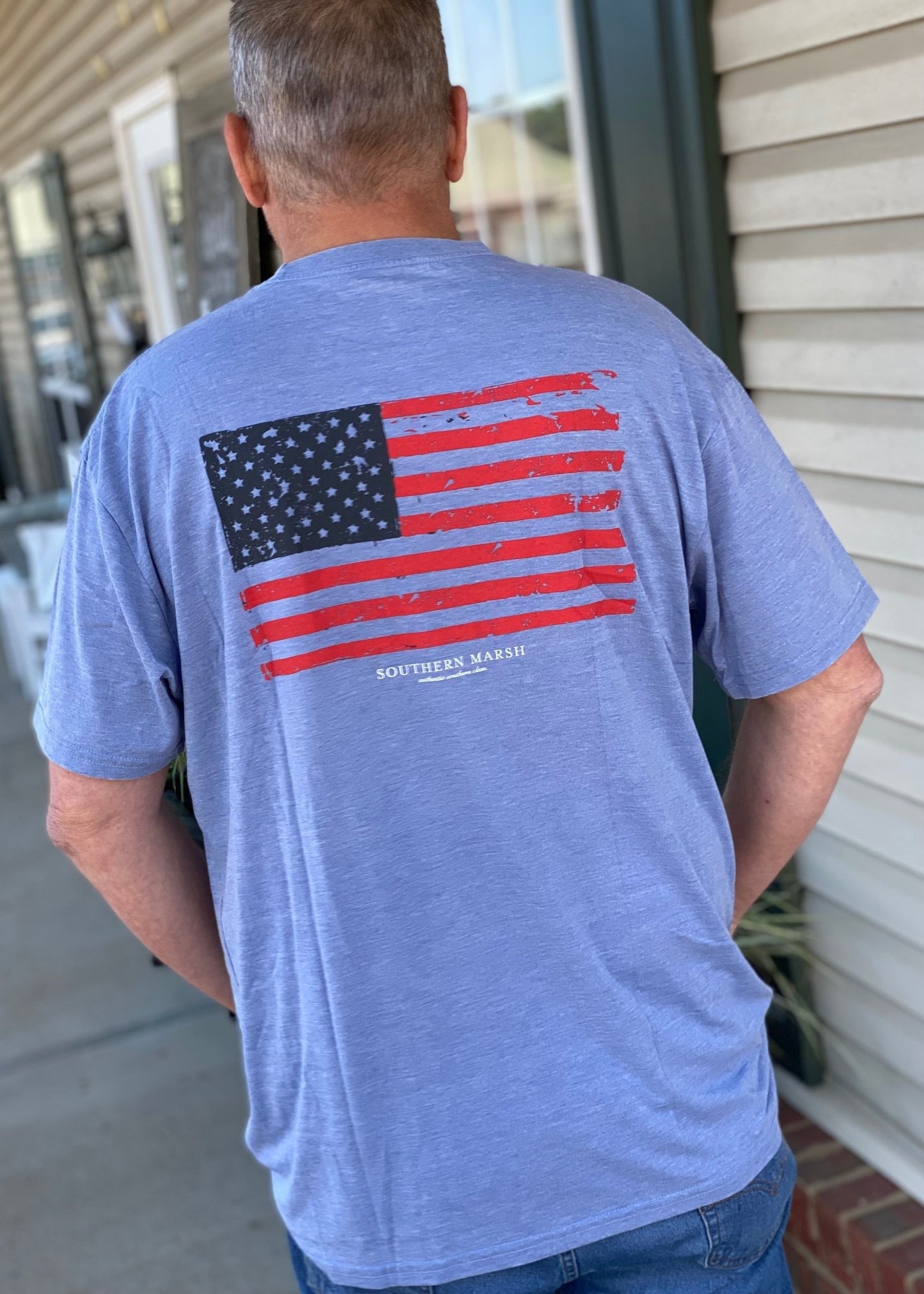 Southern Marsh Seawash Tee - Vintage Flag Blue - Jimberly's Boutique