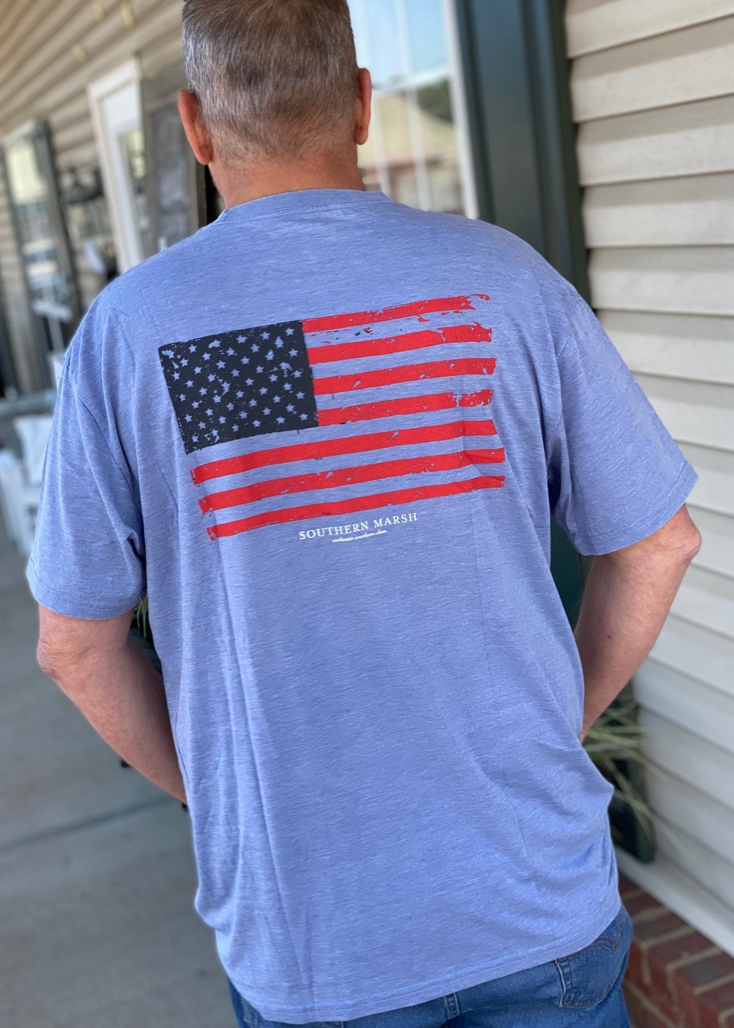 Southern Marsh Seawash Tee - Vintage Flag Blue - Jimberly's Boutique