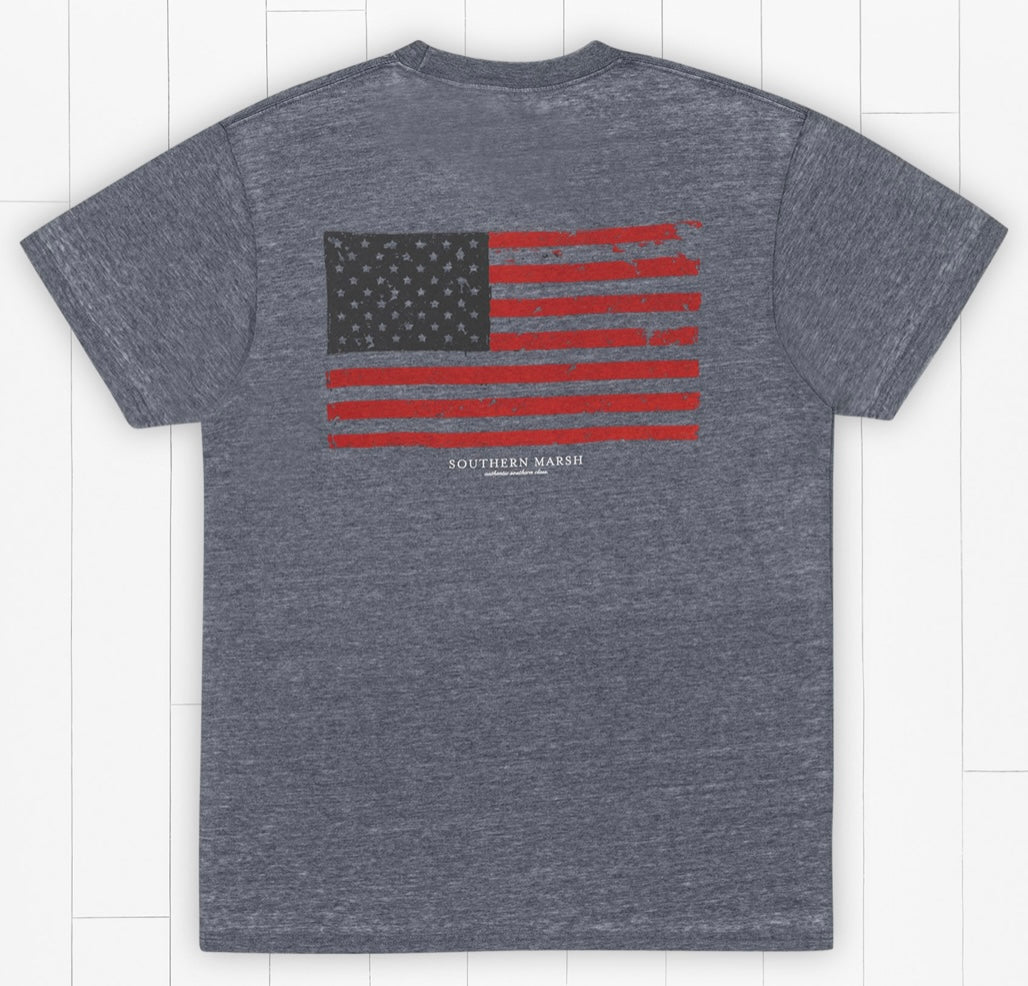 Southern Marsh Seawash Tee - Vintage Flag Blue - Jimberly's Boutique