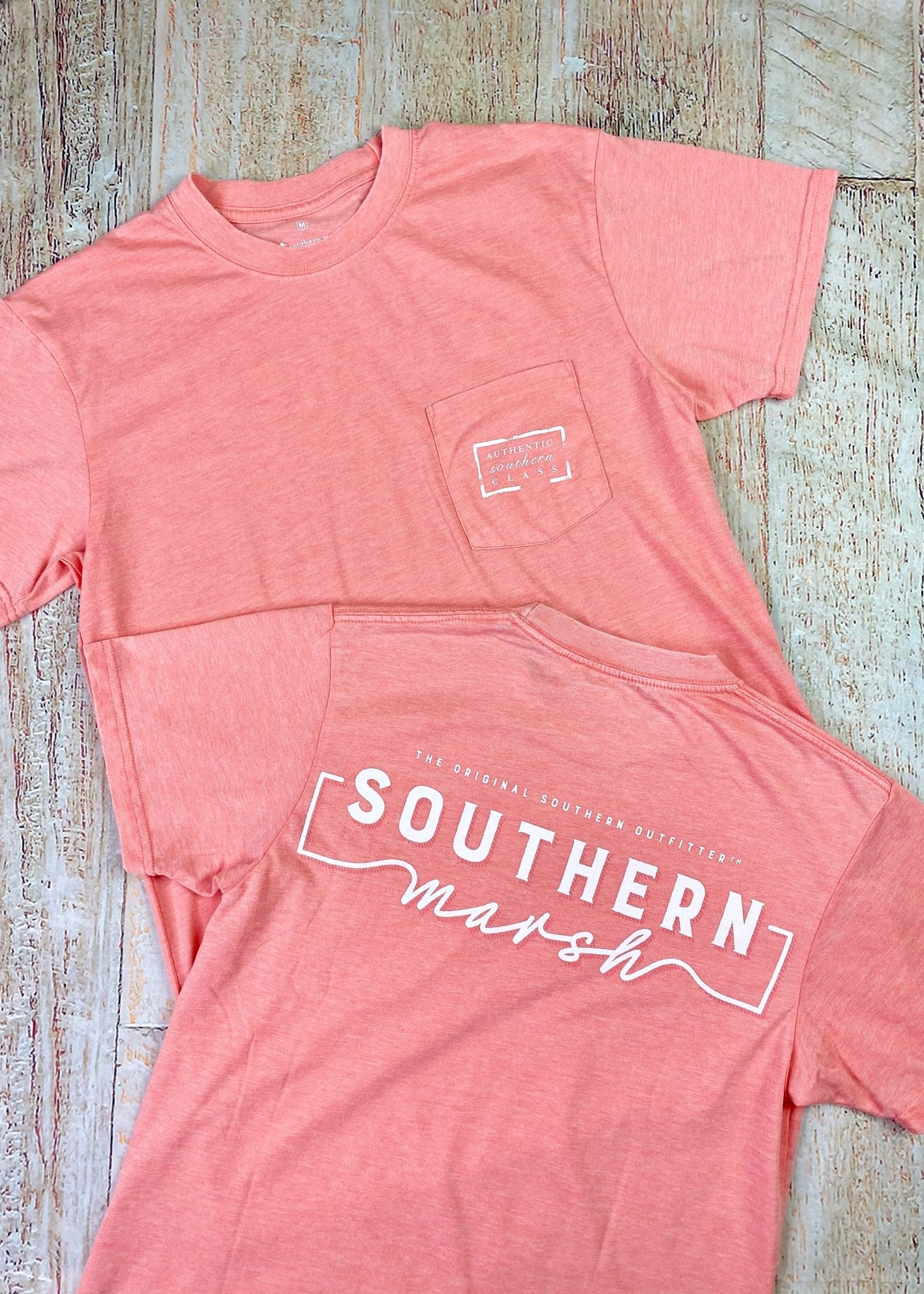 Southern Marsh Seawash Tee - Waves - Coral - Graphic Tee -Jimberly's Boutique-Olive Branch-Mississippi