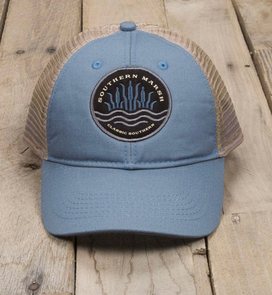 Southern Marsh Trucker Hat - Cattail - Breaker Blue - Jimberly's Boutique