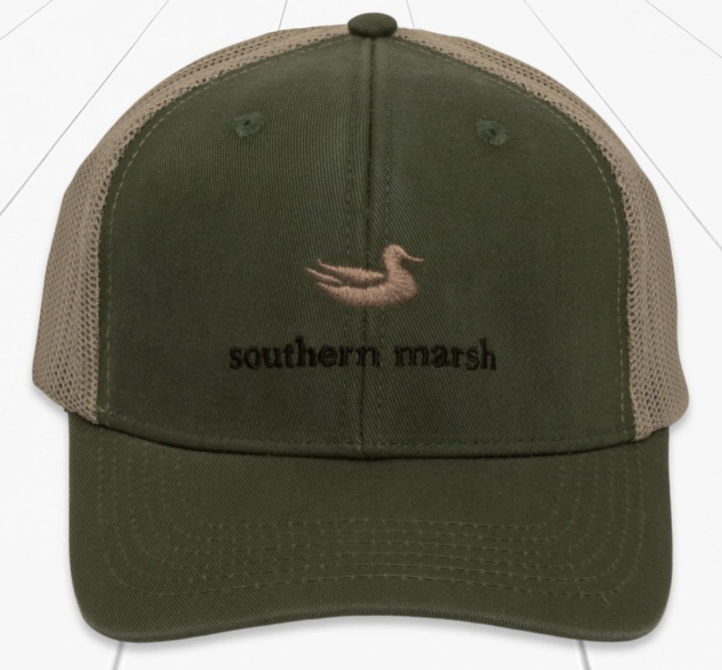 Southern Marsh Trucker Hat - Classic - Dark Olive - Jimberly's Boutique