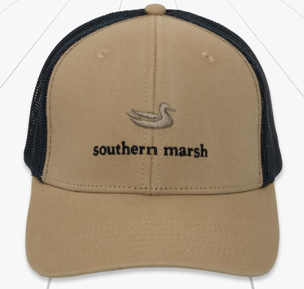 Southern Marsh Trucker Hat - Classic - Khaki - Jimberly's Boutique