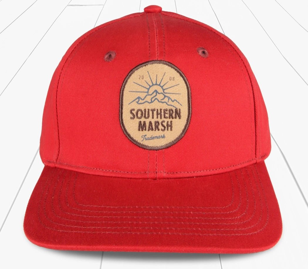 Southern Marsh Trucker Hat - Mountain Rise - Red - Jimberly's Boutique