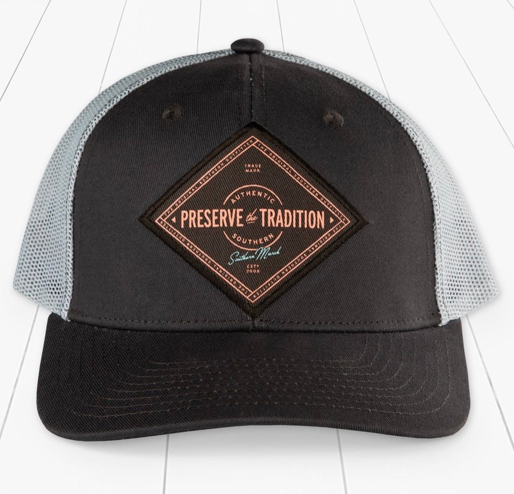 Southern Marsh Trucker Hat - Southern Tradition - Midnight Gray - Jimberly's Boutique