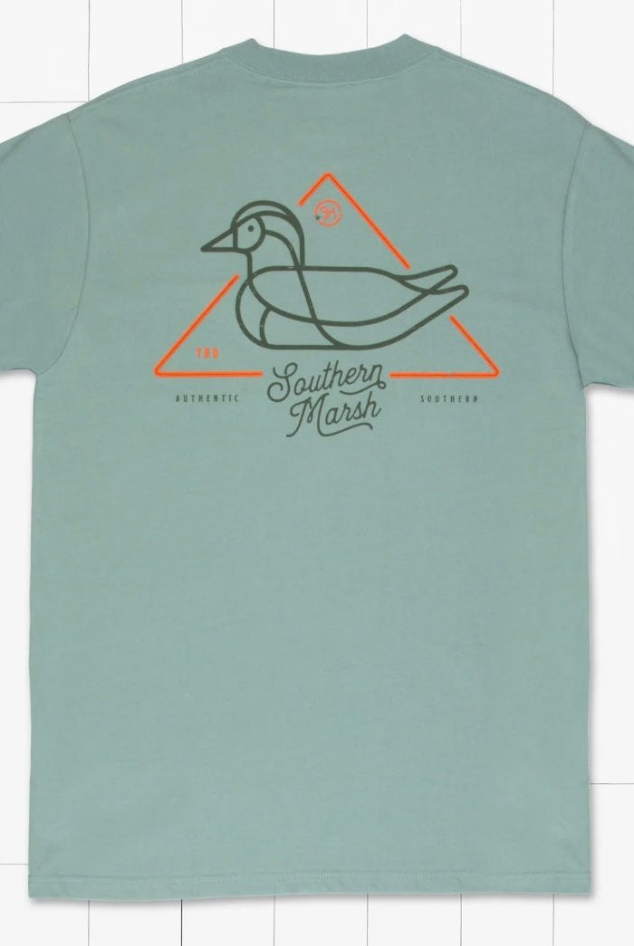 Southern Marsh Warning Duck Tee - Burnt Sage - Graphic Tee -Jimberly's Boutique-Olive Branch-Mississippi