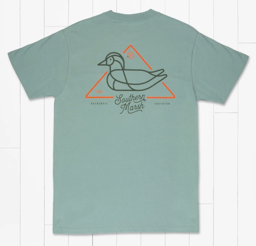 Southern Marsh Warning Duck Tee - Burnt Sage - Graphic Tee -Jimberly's Boutique-Olive Branch-Mississippi