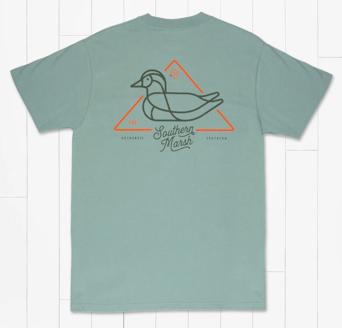 Southern Marsh Warning Duck Tee - Burnt Sage - Jimberly's Boutique