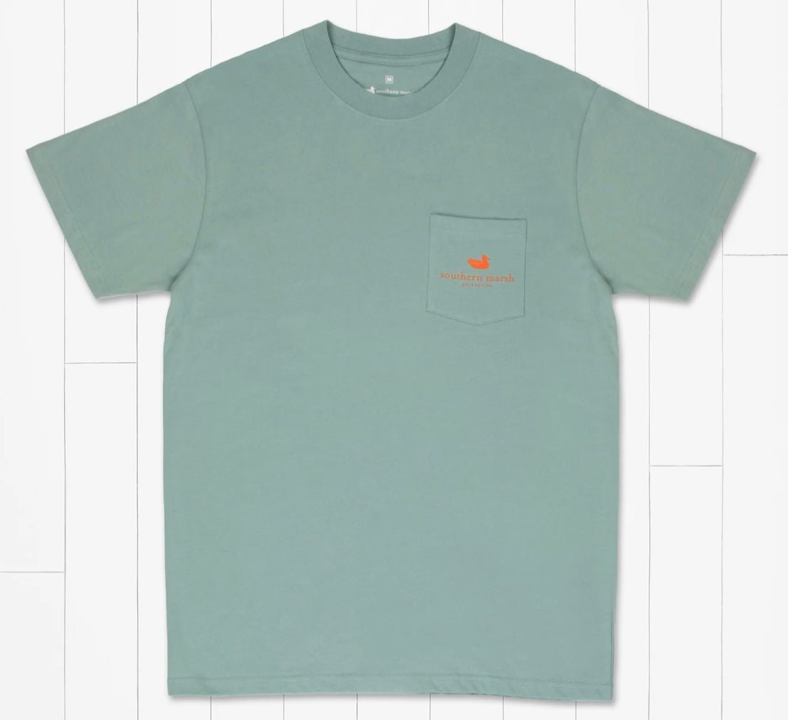 Southern Marsh Warning Duck Tee - Burnt Sage - Jimberly's Boutique