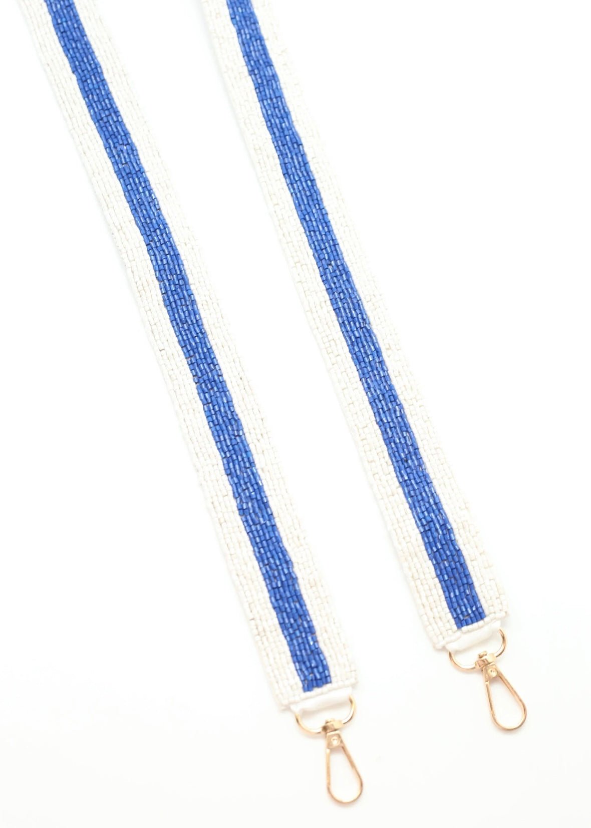 Striped Beaded Crossbody Strap - Blue - Jimberly's Boutique