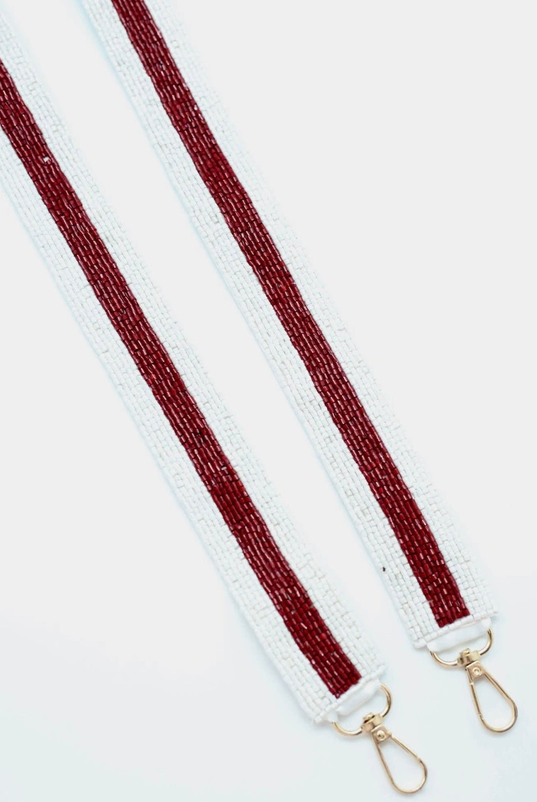 Striped Beaded Crossbody Strap - Crimson - -Jimberly's Boutique-Olive Branch-Mississippi